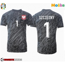 Moške Nogometnih dresov Poljska Wojciech Szczesny #1 Vratar Gostujoči EP 2024 Kratki rokavi